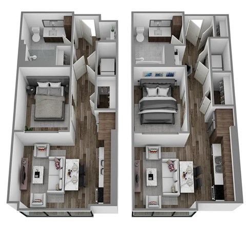Floor plan for 1 bed, 1 bath, 950 sqft