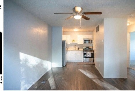 Floor plan for 2 beds, 1 bath