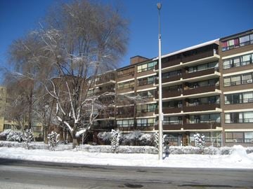 Toronto apartment for rent - our apartment building in the snow