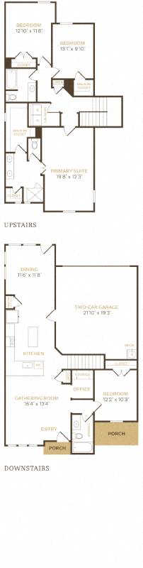 Floor plan for 4 beds, 3 baths, 1984 sqft