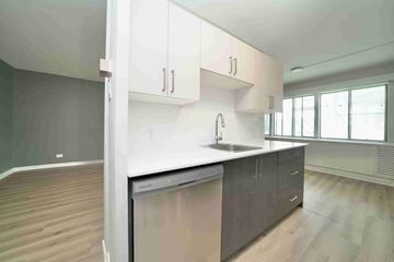 Winnipeg apartment for rent - A kitchen with a dishwasher, sink, and cabinets.