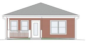 South Bend apartment for rent - A drawing of a house with a brown siding and a white door.