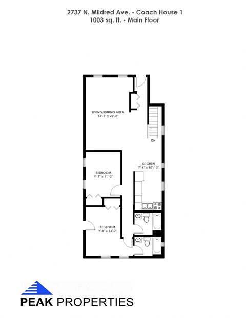 Floor plan for 4 beds, 3 baths, 1562 sqft