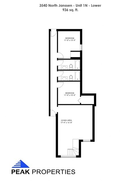 Floor plan for 4 beds, 4 baths, 2038 sqft