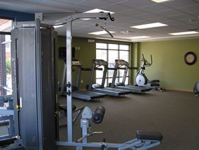 Hampton apartment for rent - a gym with weights and other exercise equipment