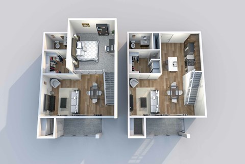 Floor plan for 1 bed, 1 bath, 698 sqft
