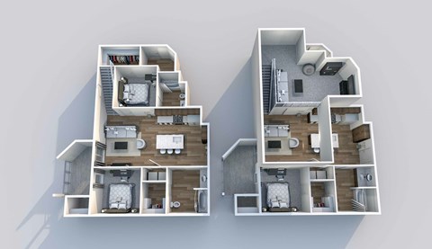 Floor plan for 2 beds, 2 baths, 1220 sqft