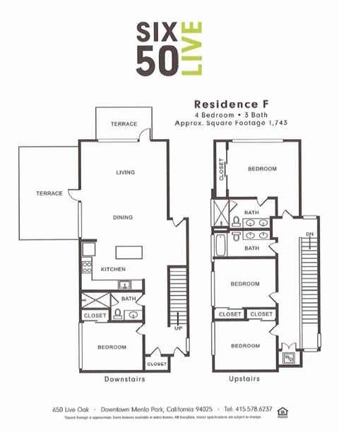 Floor plan for 4 beds, 3 baths, 2015 sqft
