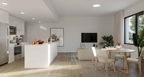 Philadelphia apartment for rent - a rendering of a kitchen and dining room in an apartment