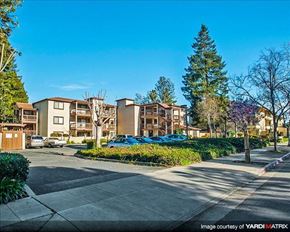 Hayward apartment for rent - A sunny day at a residential complex with cars parked and trees around.