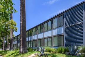 Los Angeles apartment for rent - A modern building with the number 949 and the words The Parq on it.