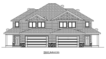 Windsor apartment for rent - A black and white drawing of a house with the label "FRONT ELEVATION" on the bottom.