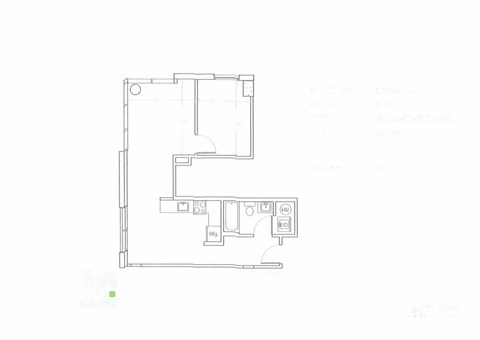 Floor plan for 1 bed, 1 bath, 574 sqft