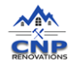 Cordele house for rent - A logo for CNP Renovations featuring a house and a hammer.