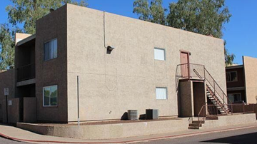 Phoenix apartment for rent - A building with a red fire escape.