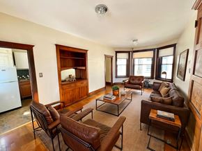 Denver apartment for rent - A courtyard with a fountain in the middle of it.