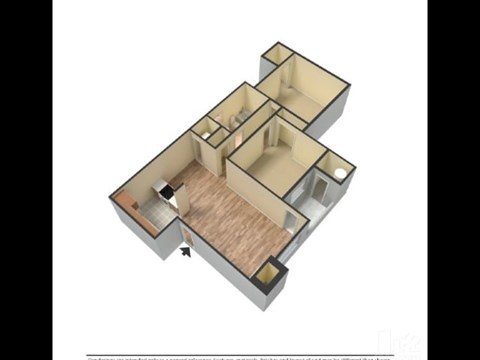 Floor plan for 2 beds, 1 bath, 775 sqft