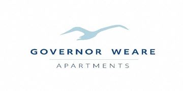 Seabrook apartment for rent - A logo for Governor Weare Apartments featuring a stylized bird in flight.