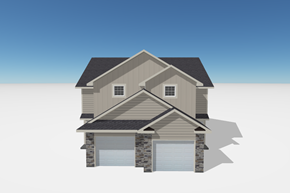 Warrensburg house for rent - A two-story house with a garage is shown.