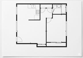 Sacramento apartment for rent - A black and white image of a floor plan for a house.
