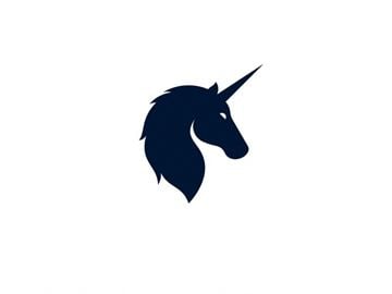Burbank house for rent - A dark silhouette of a unicorn's head with a horn.