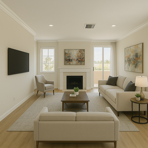Floor plan for 2 beds, 2.5 baths, 1300 sqft