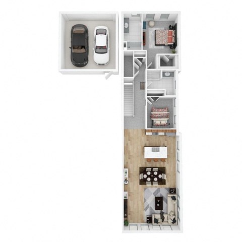 Floor plan for 2 beds, 2 baths, 1460 sqft