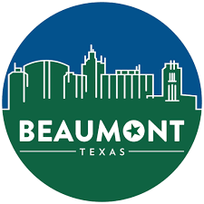 Beaumont apartment for rent - A logo with the name Beaumont Texas and a silhouette of a city skyline.