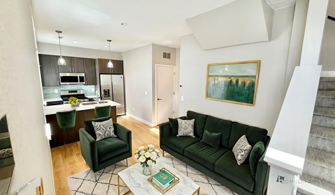 Floor plan for 2 beds, 2 baths, 843 sqft