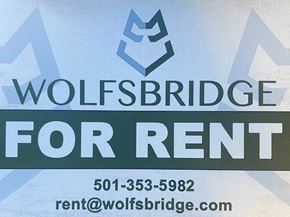 Benton house for rent - A sign advertising Wolfsbridge for rent with a phone number and email address.