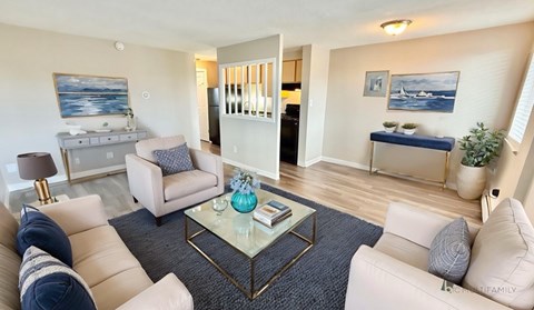 Floor plan for 2 beds, 1 bath, 750 sqft