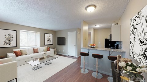 Floor plan for 1 bed, 1 bath