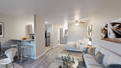 Floor plan for studio, 1 bath