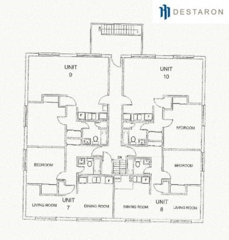 Floor plan for 1 bed, 1 bath