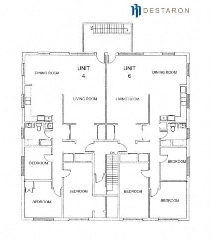 Floor plan for 3 beds, 1 bath, 1550 sqft