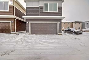 Edmonton apartment for rent - A car is parked in front of a garage door.