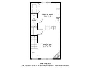 Jacksonville house for rent - A floor plan of a living space with a kitchen and bathroom.