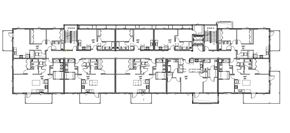 Bellingham apartment for rent - A floor plan of a building with multiple rooms and corridors.