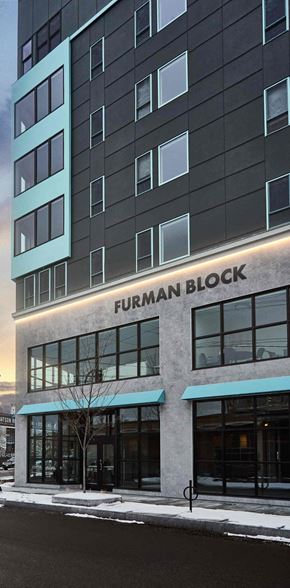 Portland apartment for rent - A tall building with the name "FURMAN BLOCK" on it.