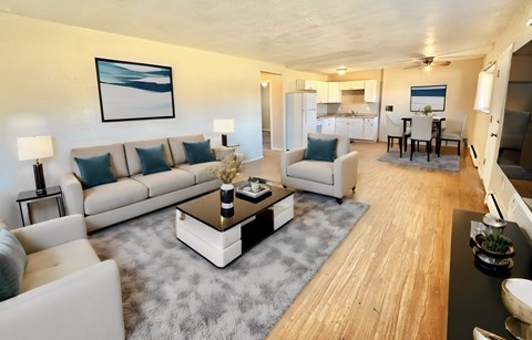 Floor plan for 2 beds, 1 bath, 850 sqft