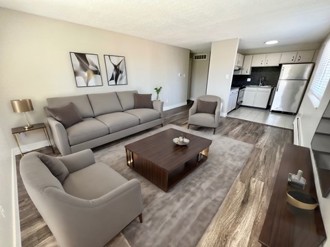 Floor plan for 1 bed, 1 bath, 650 sqft