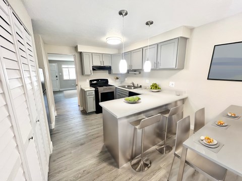 Floor plan for 2 beds, 1 bath, 848 sqft