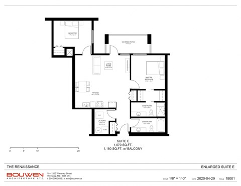 Floor plan for 2 beds, 2 baths, 1070 sqft