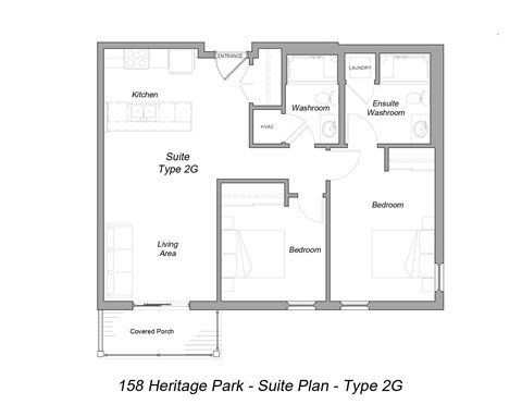 Floor plan for 2 beds, 2 baths, 1005 sqft