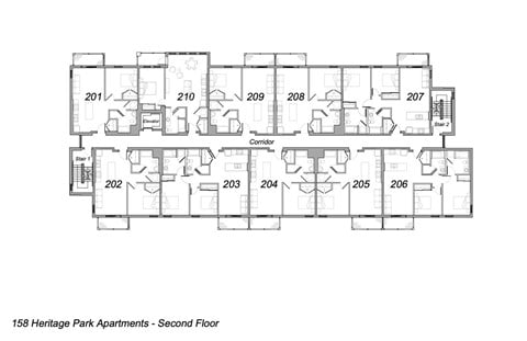 Floor plan for 1 bed, 1 bath, 770 sqft