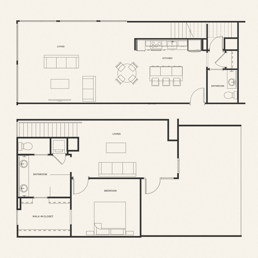 Floor plan for 1 bed, 1 bath, 1321 sqft