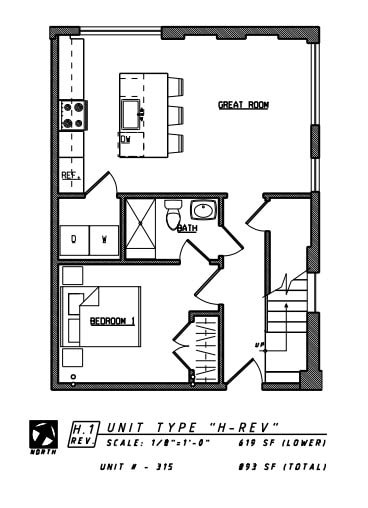 Floor plan for 2 beds, 2 baths, 893 sqft