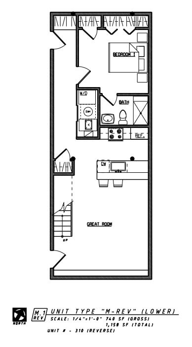 Floor plan for 2 beds, 2 baths, 1143 sqft