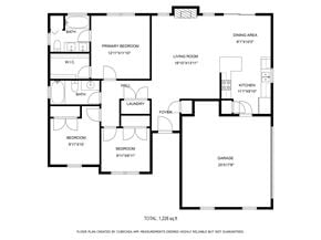 Richlands house for rent - A black and white image of a floor plan for a home.