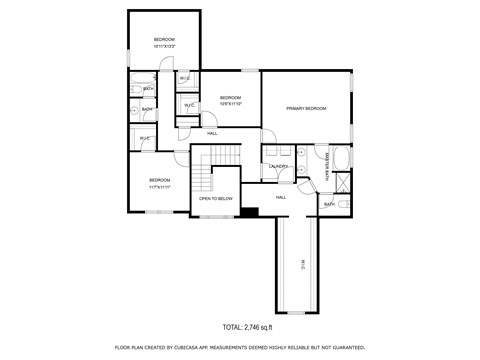 Floor plan for 4 beds, 2.5 baths, 2746 sqft